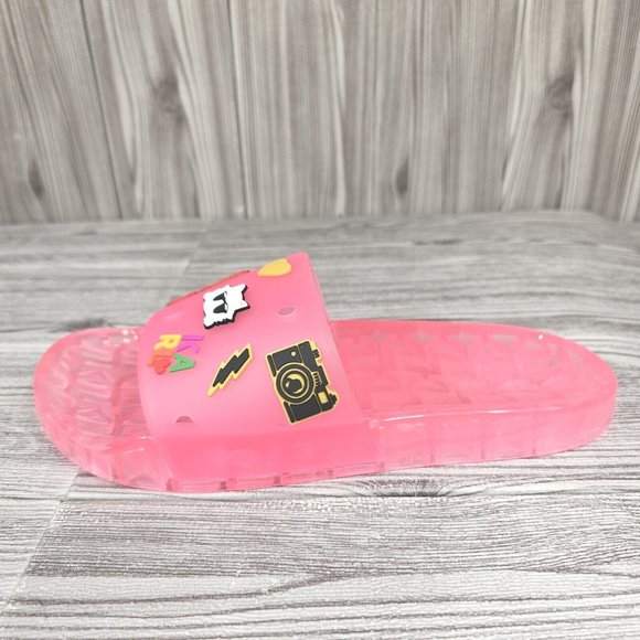 Karl Lagerfeld Paris Thea Fuchsia Pink Translucent Pool Slides-Women's Size8 NEW - Picture 15 of 16